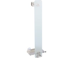 Handdoekhouder - mat glas/ RVS - met 2 haken - 59 x 13 x 9 cm