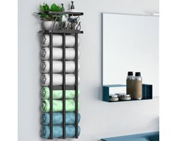 Handdoekhouder, roestvrij staal, gastendoekjeshouder met bovenste plank, afneembaar, voor het opbergen van handdoeken en badhanddoeken