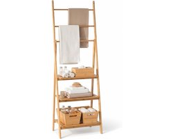 Handdoekhouder van Bamboe met 3 Niveaus - 152 x 53,2 x 32,4 cm - Perfect voor Badkamer en Slaapkamer