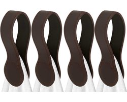 Handdoekhouder van leer, magneetclips zonder boren, voor badkamerradiatoren en keuken, zwarte kinderwagen, clips voor zonnezeil en gaasdoeken (8 stuks)