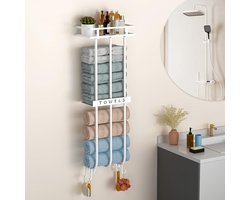 Handdoekhouder - Veilig en stijlvol - 1 stuk - Zwart - Aluminium