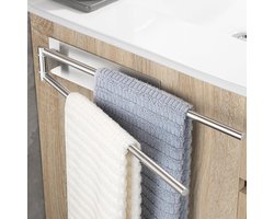 Handdoekhouder zonder boren, rotatable en zelfklevend - RVS handdoekhouder voor badkamer