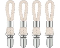 Handdoekklemmen - Set van 4 - 11 × 2,5 cm - Met klemmen - Multifunctioneel handdoekenrek - Extra stevig - Geschikt voor het ophangen van handdoeken, kasten en badkamers - Abrikoos