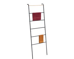 handdoekladder badkamer -160,5x55,5 cm - metaal - zwart