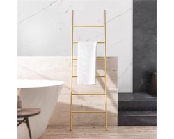 Handdoekladder - Dekenhouder - Badkamer Organisatie - Vrijstaand Ontwerp - 170 cm Hoog - Goud