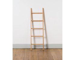 Handdoekladder Massief Eiken - Kledingrek Ladder - Orde Thuis - Volledig Gemonteerd Handgemaakt - 122 x 37 cm - Geel