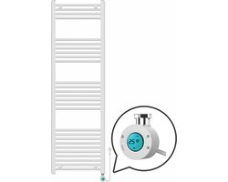 Handdoekradiator Elektrisch met Digitale Thermostaat - Radiator Badkamer - 1600 × 500 mm - Mat wit - 700 Watt