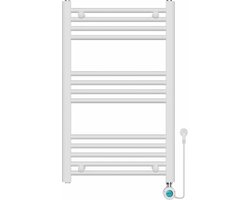 Handdoekradiator Elektrisch met Digitale Thermostaat - Radiator Badkamer - 800 × 500 mm - Mat wit - 300 Watt