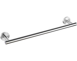 Handdoekrek Badkamer - 40 cm - Handdoekhouder - Handdoekhouder met Handdoekstang - Voor Keuken of Badkamer - Badkamerrek - Handdoekenrek - RVS - Geborsteld zilver - Inclusief schroeven