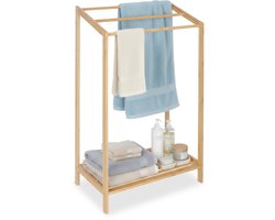 Handdoekrek badkamer - 52,5 cm breed - met plank - bamboe