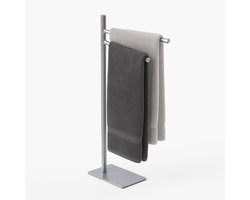 Handdoekrek badkamer - draaibare stangen - rvs - staand - zilver