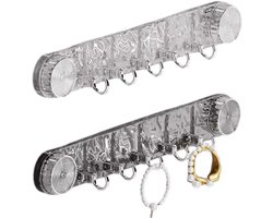 Handdoekrek Badkamer - Ophanghaak - Met Zuignap - Transparant - Sieraden rekje - Voor keuken - wc - badkamer - Wandhaak