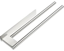 Handdoekrek Badkamer - RVS - Zelfklevend Handdoekstang - 39Cm - Badkamerrek - Handdoekenrek - Rek voor Handdoek - Zonder Boren - Opplakrek voor Badkamer/Keuken - Keuken of Badkamer