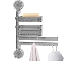 Handdoekrek Badkamer - Zeepdispenser Organizer - Ruimte Optimaliseren - 180 Graden Rotatie - 268 cm Lengte - Transparant