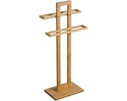 Handdoekrek bamboe | Handdoek houder | badkamer | Handdoekrek staand | 2 armig