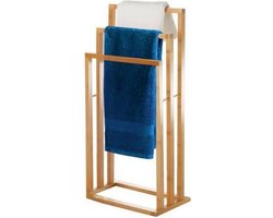 Handdoekrek bamboe | Handdoek houder | badkamer | Handdoekrek staand | 3 armig