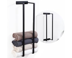 Handdoekrek Mat Zwart - Badkamer - Handdoekhouder - RVS - 70*20*14cm