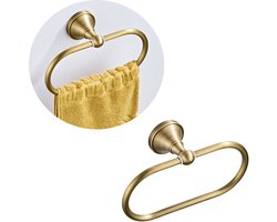 Handdoekring - handdoekhaakjes - Badkamer Accessoires - Badkamerrek - Handdoekenrek - Handdoekrek Badkamer - Handdoekhouder - handdoekhouder - handdoekrek badkamer - handdoek ring - handoekenrek - Geborsteld goud - 1 Stuk