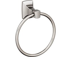 Handdoekring - Handdoekhouder - Badkamer Inrichting - Geborsteld nikkel afwerking - 189 mm lengte - Zilverkleurig