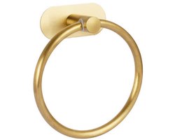 Handdoekring van roestvrij staal - Handdoekring - Handdoekring voor in de badkamer - Geen boren nodig - Handdoekring - Goud