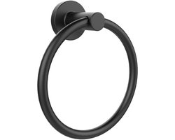 Handdoekring van roestvrij staal - Handdoekring - Handdoekring voor in de badkamer - Handdoekring van roestvrij staal - Handdoekring - Zwart