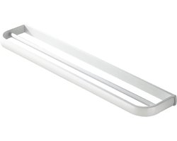 Handdoekstang Badkamer - Dubbele Bar - Handdoeken Ophangen - Messing Materiaal - 75 cm - Wit