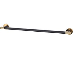 Handdoekstang Badkamer - Handdoekhouder Rek - Handdoeken Ophangen - Volledig Messing Materiaal - 24 inch - Mat Zwart Goud