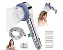 Handdouche - Douchekop - Drievoudige waterfiltratie- 4-in-1 Met 4 Filters & 1.5m Slang - Luchtdruk & 4 Waterstanden - Hogedruk waterbesparing - Voor Badkamer & Douche