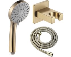 Handdouche Set - Regendouche Massage - Ontspannen Douchen - Luchtinjectie Technologie - Universeel - Geborsteld Goud