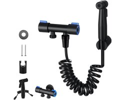 Handdouche voor bad en bidet - wassing - veerslang - driewegtoilet - hoekventiel - toilet badkamer - luierreiniging - grijs