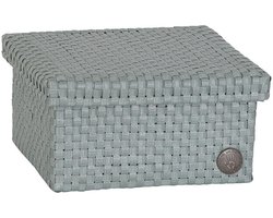 Handed by - Opbergbox met deksel – Woonkamer, slaapkamer, kinderkamer, babykamer, kantoor - Cube Basket small - lichtgroen - eucalyptus