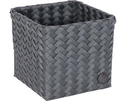 Handed By - Opbergmand - Mand - Organizer - Woonkamer - Kinderkamer - Badkamer - Babykamer - Top Fit square 15 - donkergrijs - dark grey