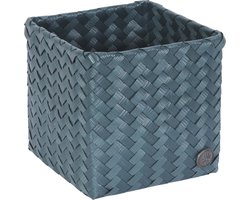 Handed By - Opbergmand - Mand - Organizer - Woonkamer - Kinderkamer - Badkamer - Babykamer - Top Fit square 15 - staalblauw - steel blue
