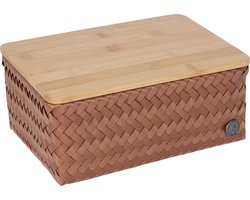 Handed By - Opbergmand met deksel - Mand - Opberger - Speelgoedmand - Woonkamer - Kinderkamer - Babykamer - Top Fit medium high - bruin - sienna