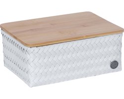 Handed By - Opbergmand met deksel - Mand - Opberger - Speelgoedmand - Woonkamer - Kinderkamer - Babykamer - Top Fit medium high - lichtgrijs - ice grey
