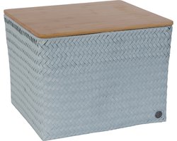 Handed By - Opbergmand met deksel - Mand - Speelgoedmand - Woonkamer - Kinderkamer - Babykamer - Top Fit Large 30 - lichtgrijs - ice grey
