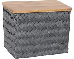 Handed By - Opbergmand met deksel - Organizer - Woonkamer - Kinderkamer - Badkamer - Top Fit small high - donkergrijs, dark grey