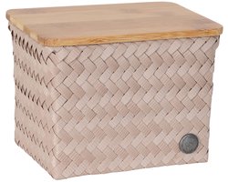Handed By - Opbergmand met deksel - Organizer - Woonkamer - Kinderkamer - Badkamer - Top Fit small high - lichtbruin, caffé latte