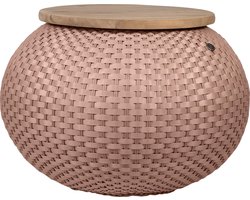 Handed By - Poef met opbergruimte - Opberger - Rond - Opbergpoef -Hocker - Bijzettafel - Halo - koper roze -copper blush