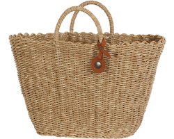 Handed By Sofia Shopper – stijlvolle duurzame handtas, shopper, strandtas van gerecycled materiaal - lichtbruin - natural light brown size M