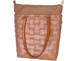 Handed By Soho - Handtas - Tas - Schoudertas - Shopper -Duurzaam - Handgevlochten - bruin - cinnamon