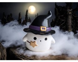 Handgemaakt Spookje Potje met Heksenhoed – Bewaarpotje / Waxinelichthouder – Halloween Decoratie – Handgemaakte Cadeau van Little1Gifts