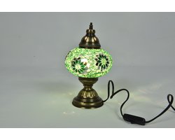 Handgemaakt Turkse tafellamp Sfeerverlichting Oosterse nachtlamp groen