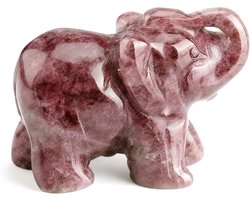 Handgemaakte 1.5 Inch Kristallen Olifanten Beeldjes voor Genezing en Decoratie, Natuurlijke Sculpturen voor Thuis en Interieur