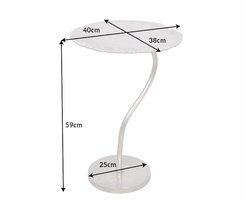 Handgemaakte bijzettafel ABSTRACT LEAF 40cm zilver - 41283