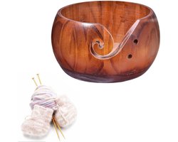 Handgemaakte Brei Kom met Afneembaar Deksel, Ideaal voor Wol, Haakwerk en Creatieve DIY Projecten, 15 x 8 x 6 cm