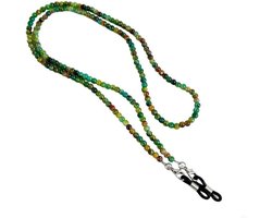 Handgemaakte brillenketting met glazen kralen, casual of gala-brillenketting(Green)