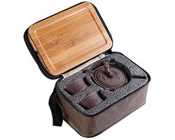 Handgemaakte Chinese Theepot Set van Paarse Klei - Perfect voor Gezonde Reizen en Relatiegeschenken