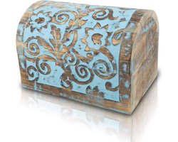 Handgemaakte Decoratieve Houten Sieraden Doos - Grote Verjaardagscadeau Ideeën - Sieraden Organizer Keepsake Box - Schat Borst Snuisterijhouder - Horloge Doos Opbergdoos - 22 x 15 cm - Huiswarming Geschenken Mannen Vrouwen