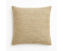 Handgemaakte Egyptische Wol Kussenhoes 40x40 cm – Beige – Met Rits – Exclusief Binnenkussen